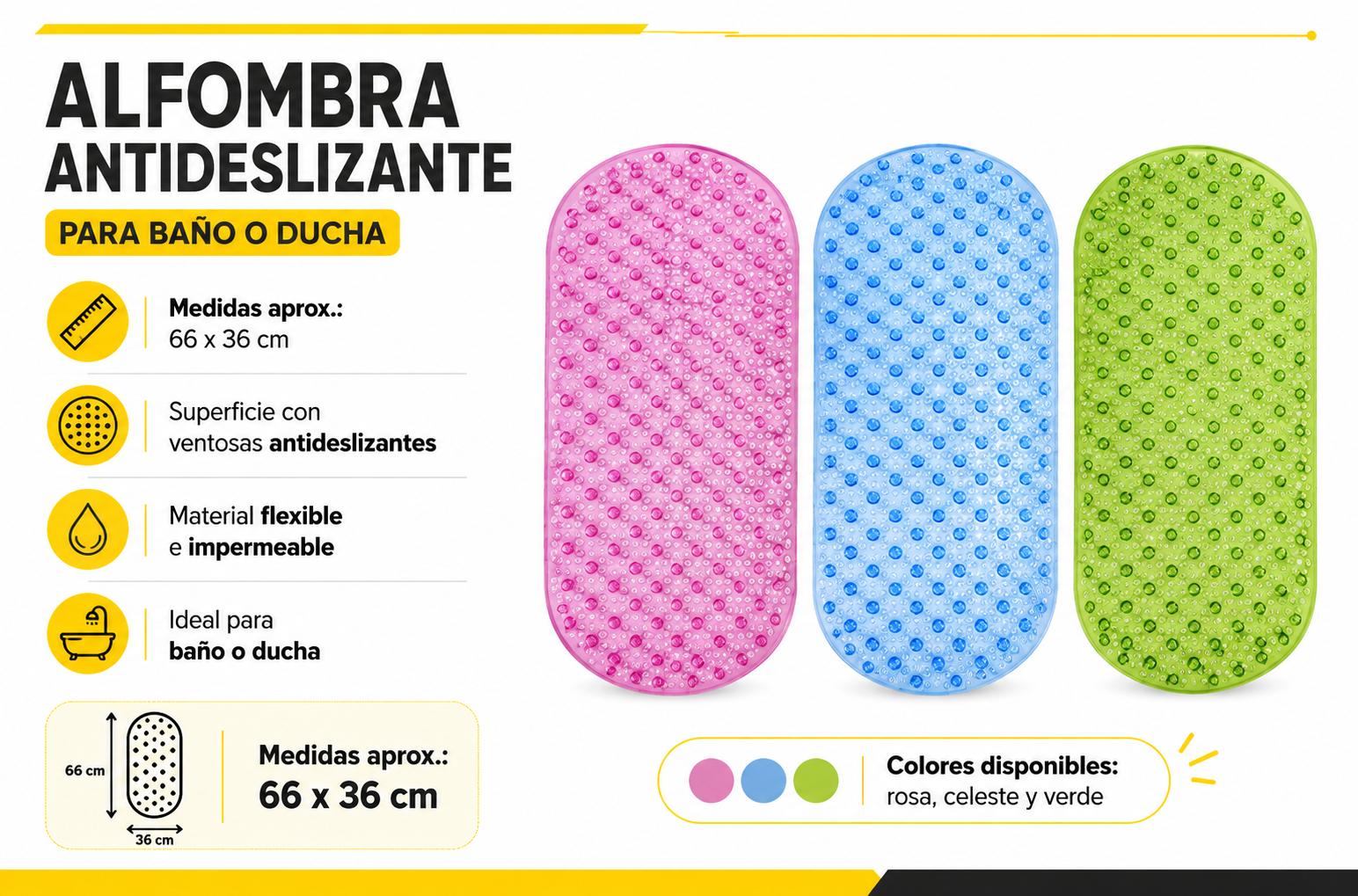 ALFOMBRA PARA BANO OVAL COLORES