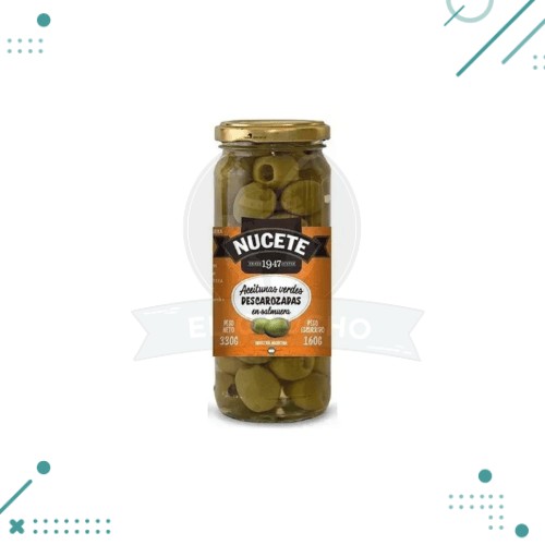 Aceituna Verde Descarozada frasco Nucete 330 Grs