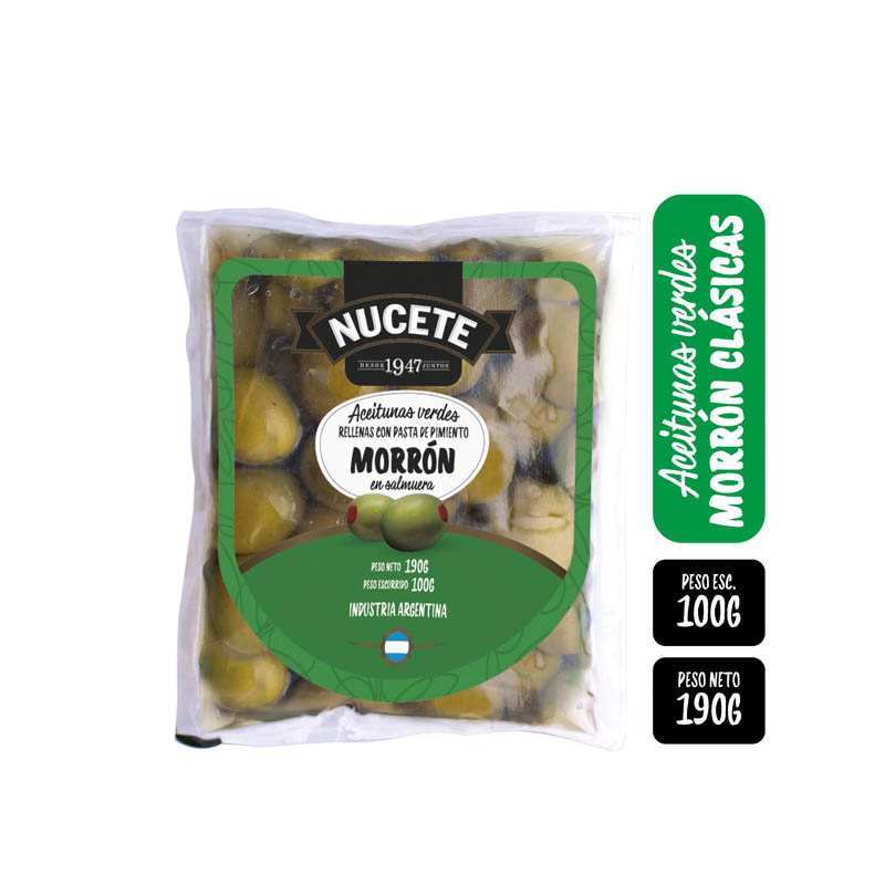 Aceituna Verde Rellena Nucete 100 Grs