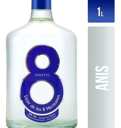 Anis Dulce Azul 8 Hermanos 1 Lts