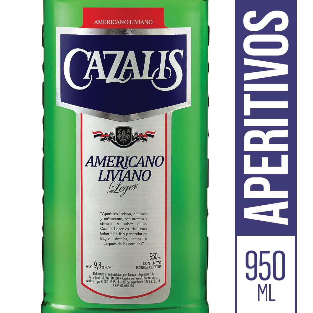 Aperitivo Leger Nva.Etiqueta Cazalis 950 cc