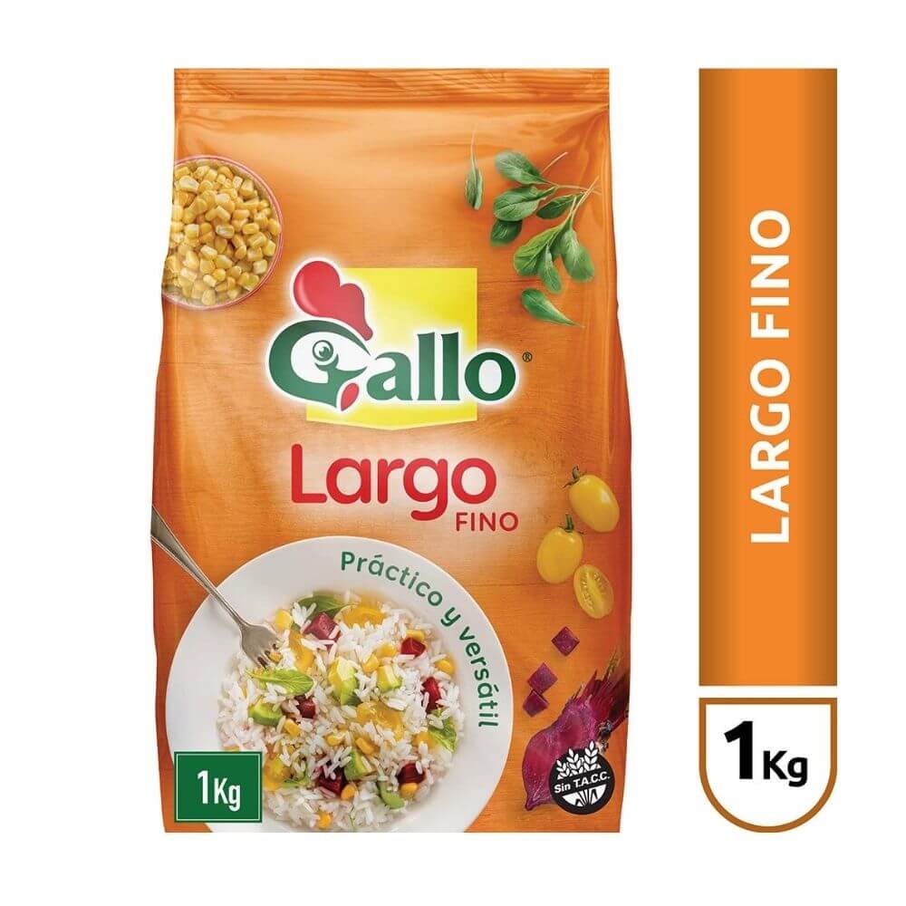 Arroz Largo Fino Pack100%Rec. Gallo 1 Kgr