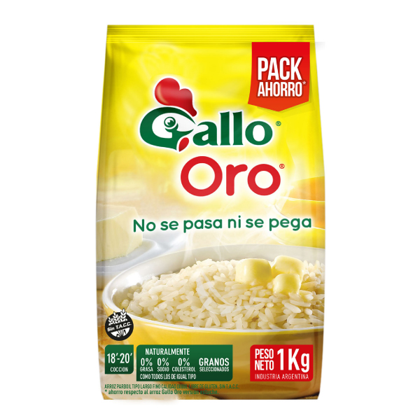 Arroz Oro Parboil Pack100%Rec. Gallo 1 Kgr