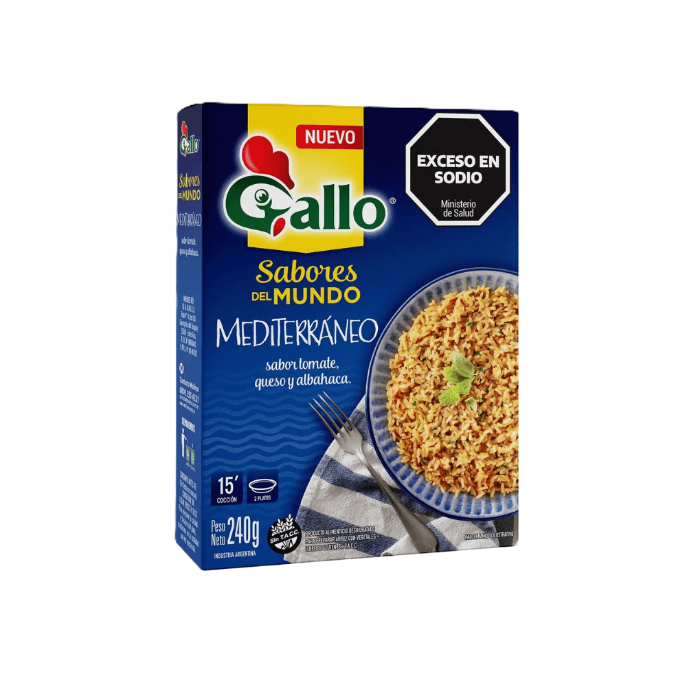Arroz Prep.Sabores del Mundo Mediterran Gallo 240 Grs