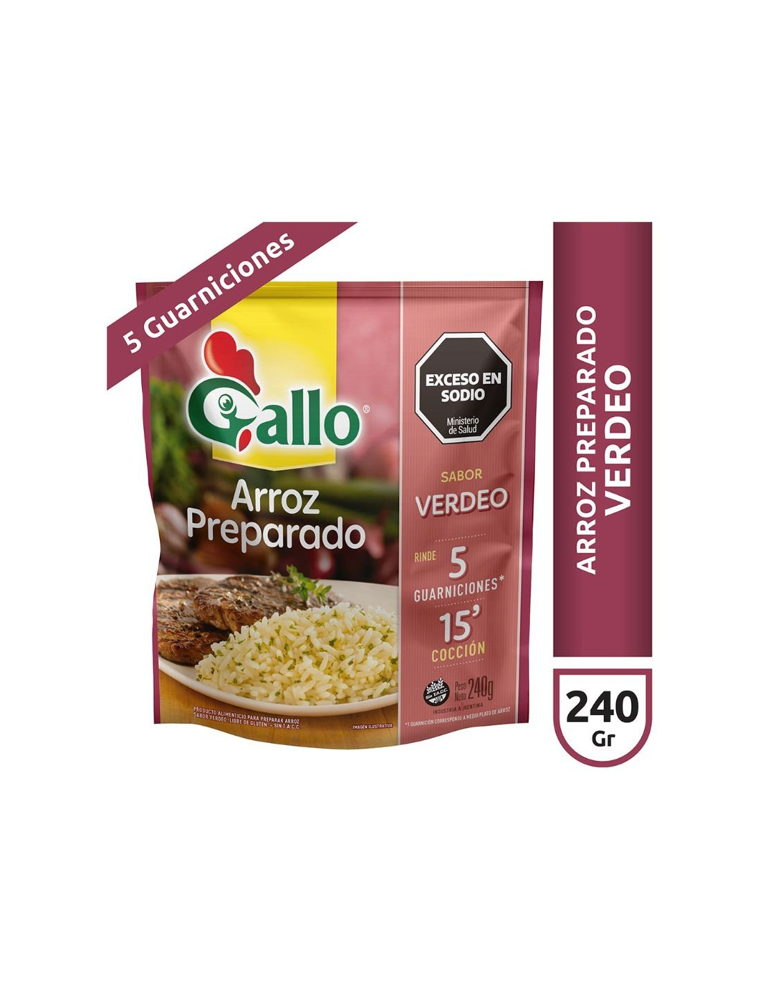 Arroz Preparado Verdeo Nvo.Oct Gallo 240 Grs