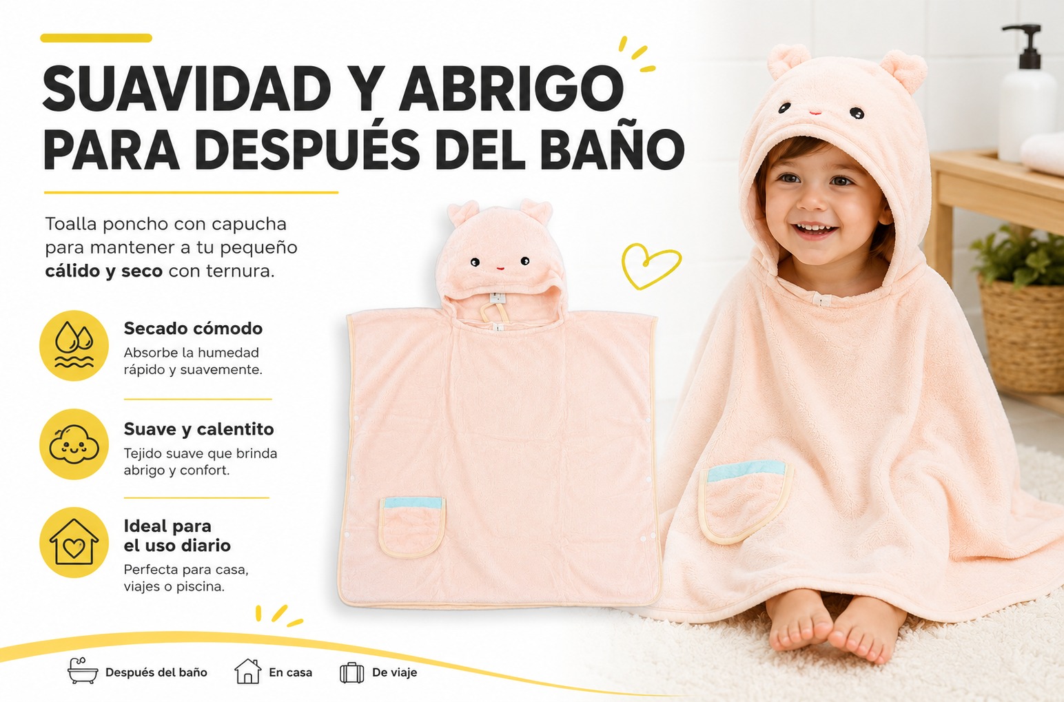 BATA BANO CON CAPUCHA INFANTIL