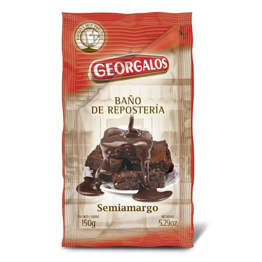 Baño de Reposteria Semiamargo Georgalos 150 Grs