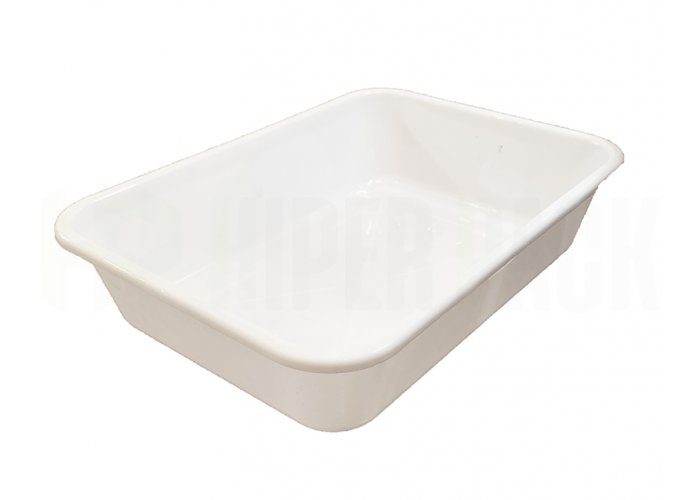Batea Rectangular Mediana Blanca 7Lts Deses Plast 1 Un