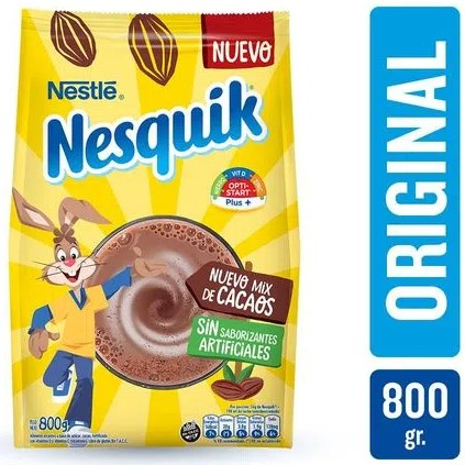 Cacao en Polvo 100% Cacao Origen Resp. Nesquik 800 Grs
