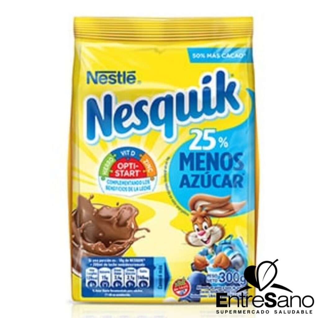 Cacao en Polvo Menos Azucar Nva.Receta Nesquik 300 Grs