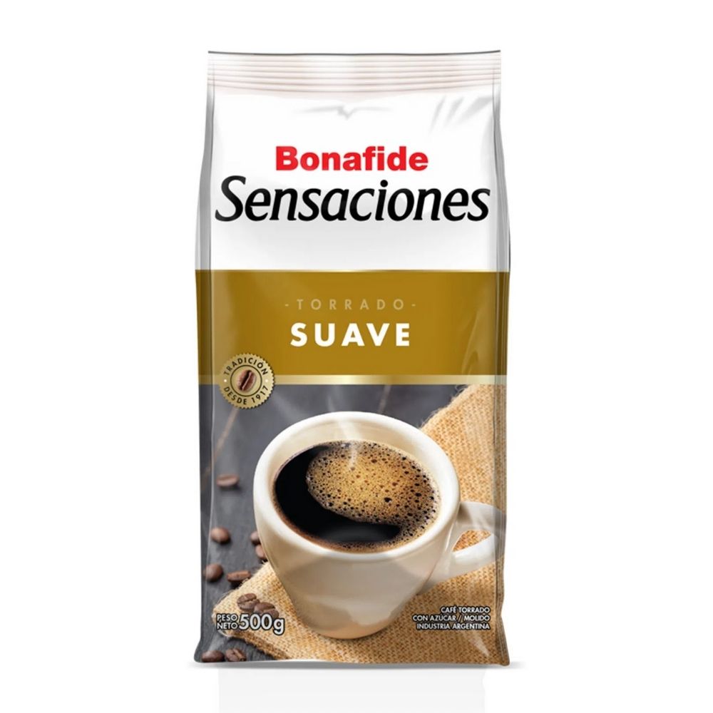 Cafe Sensaciones Torrado Suave Bonafide 500 Grs
