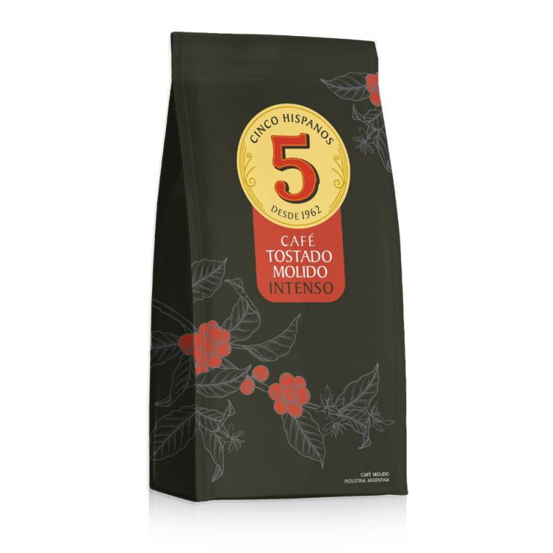 Cafe Tostado Molido 5H Intenso 5 Hispanos 250 Grs