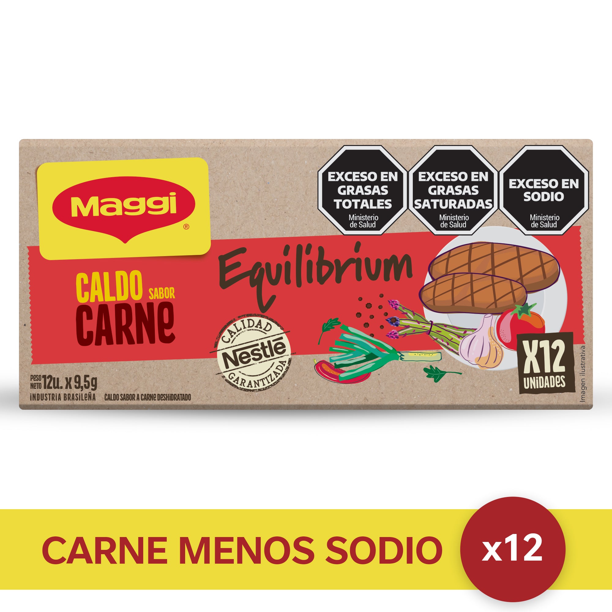 Caldo de Carne Bajo en Grasa Maggi 12 Un
