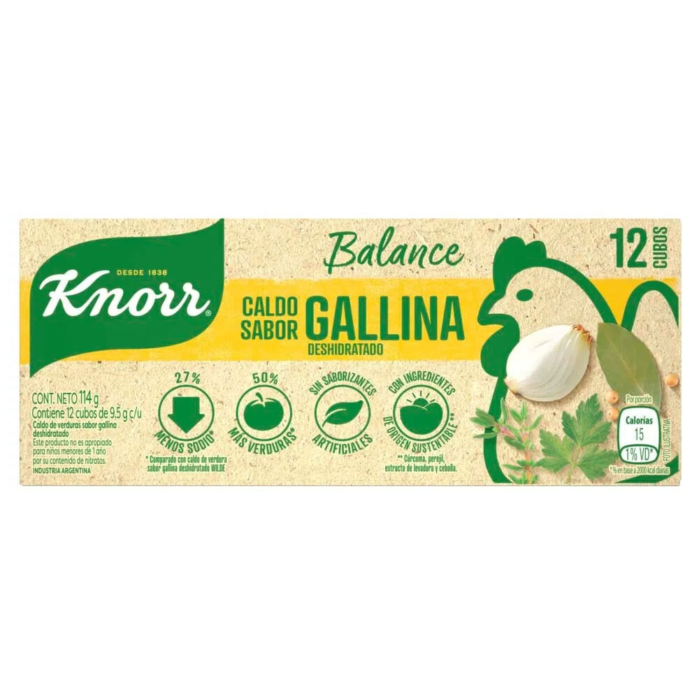 Caldo de Gallina Balance Nvo.Oct Knorr 12 Un