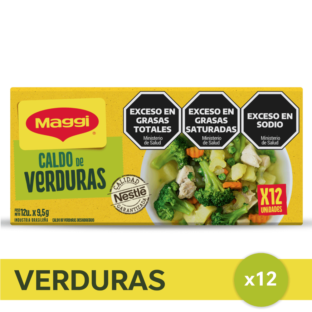 Caldo de Verdura Apto Vegetarianos Maggi 12 Un