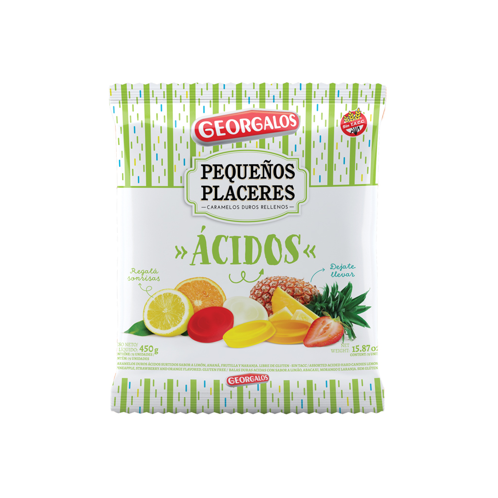 Caramelos Acidos Frutales Georgalos 450 Grs