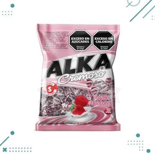 Caramelos Cremosos Futilla y Frambuesa Alka 800 Grs