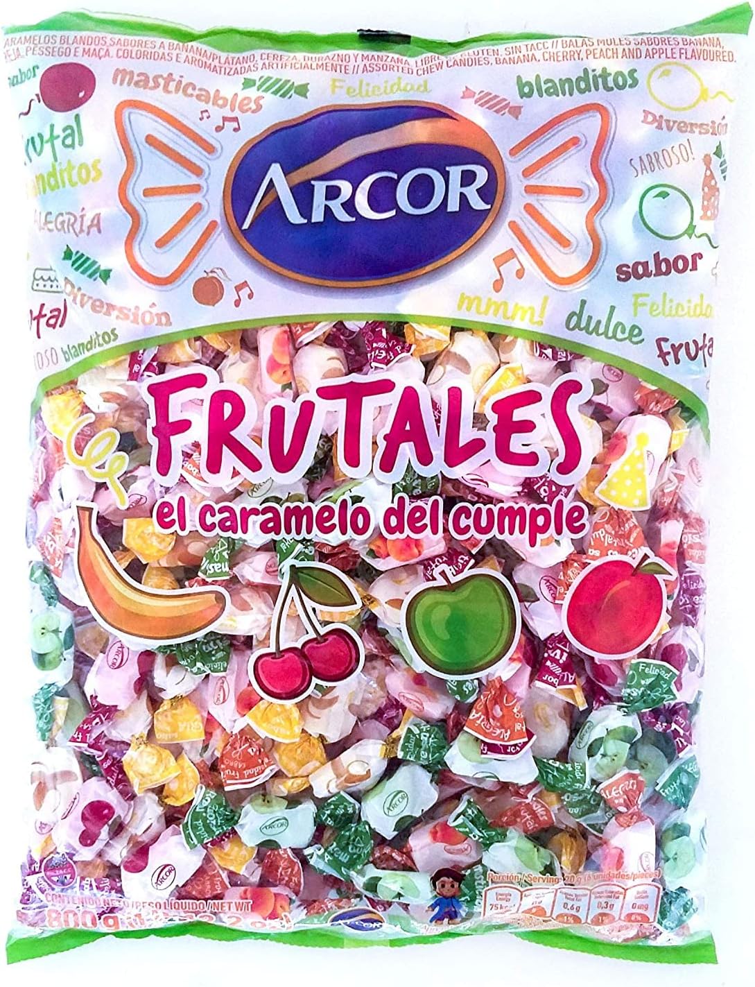 Caramelos Masticables Fruta Arcor 800 Grs