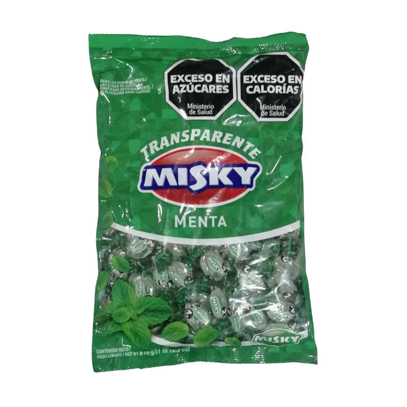 Caramelos Menta Transparente Misky 810 Grs