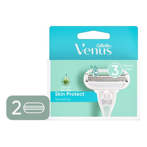 Cartucho P/Afeitar Skin Protect Sensiti Venus 2 Un