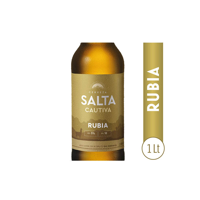 Cerveza C/Retorno Rubia Salta Cautiva 1 Lts