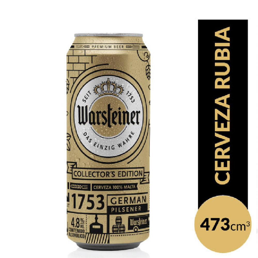 Cerveza Ed.Limitada Lata Warsteiner 473 cc