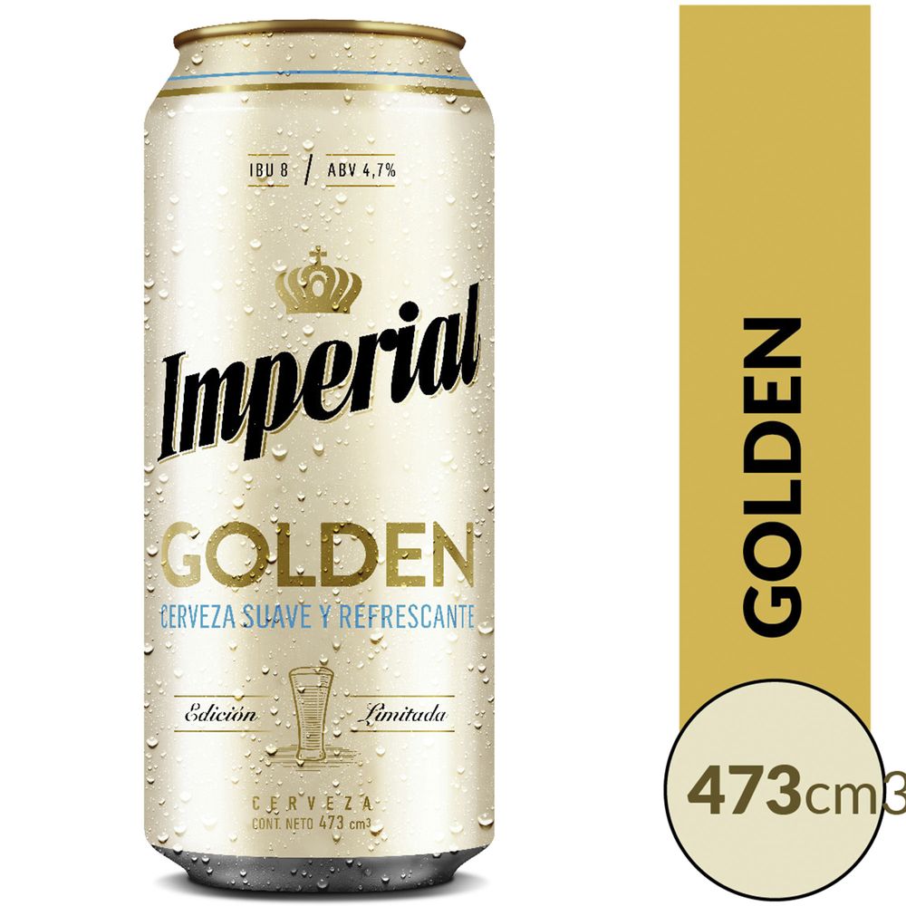 Cerveza Golden Lata Imperial 473 cc