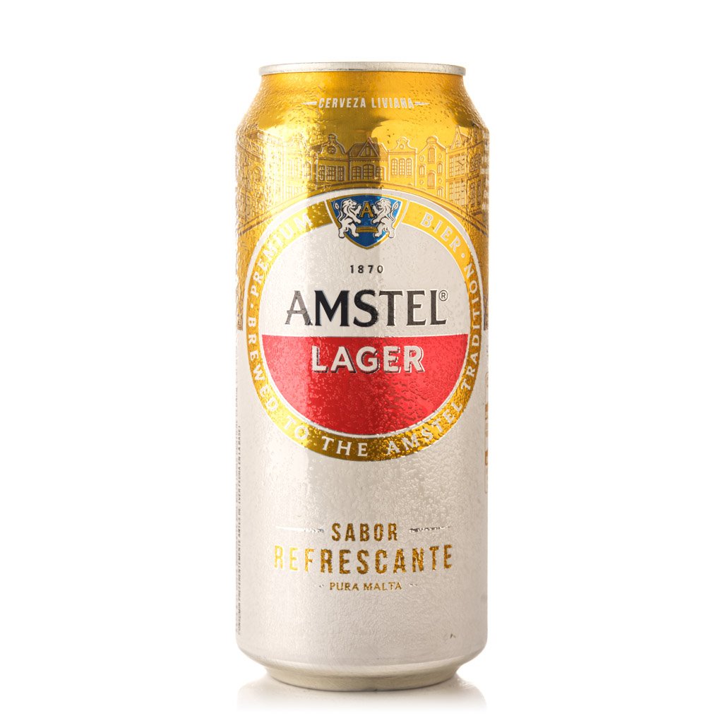 Cerveza Lager Lata Amstel 473 cc