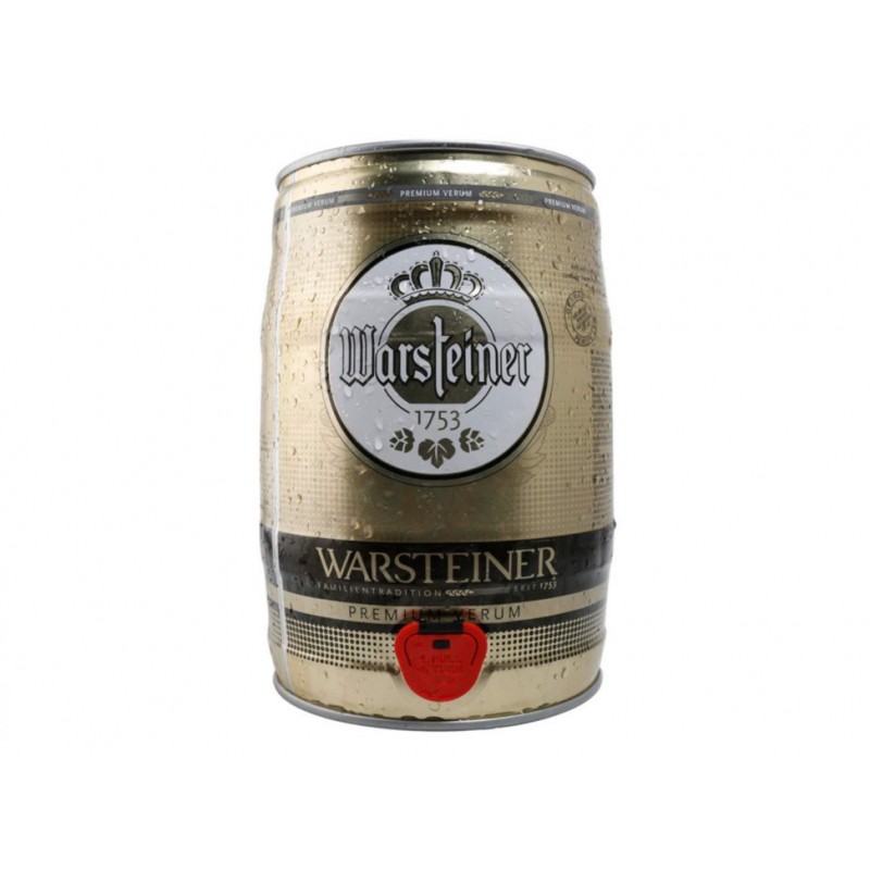 Cerveza Rubia Barril KEG Warsteiner 5 Lts
