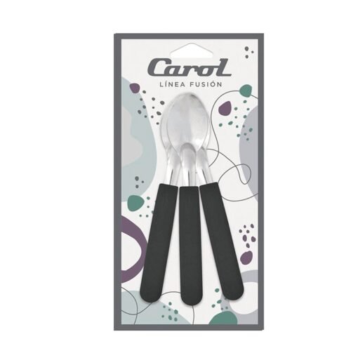 Cucharita de Te 906 Blisterx3 Negro Carol 3 Un