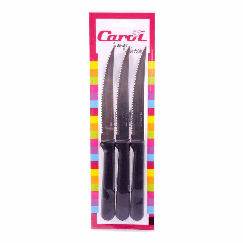 Cuchillo Mango Plastico Rosa x3 Carol 3 Un