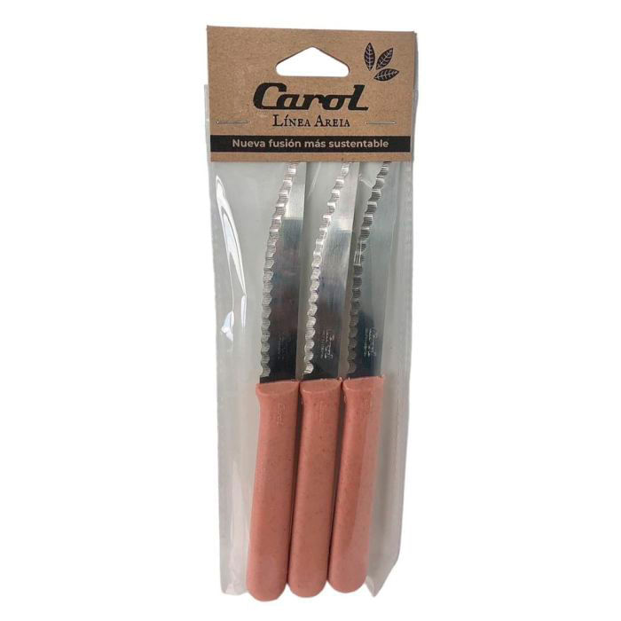 Cuchillo de Mesa Rosa Areia x3 Carol 3 Un