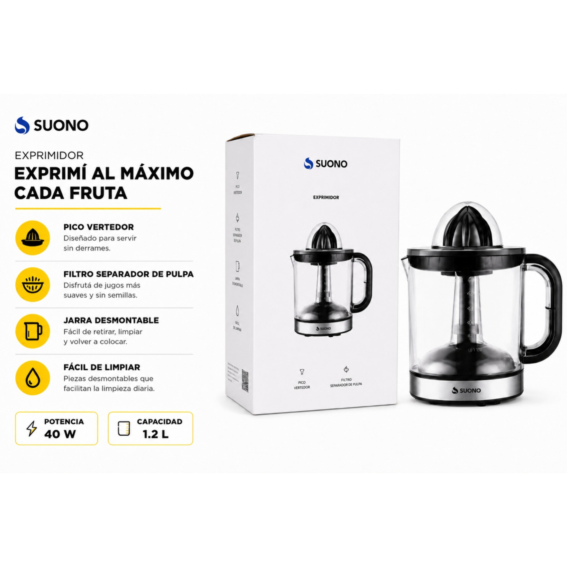 EXPRIMIDOR ELECTRICO 1.2L 40W - SUONO