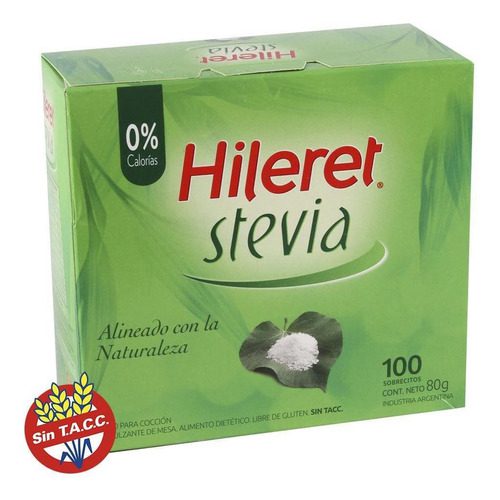 Edulcorante Stevia Forte Polvo Hileret 100 Un