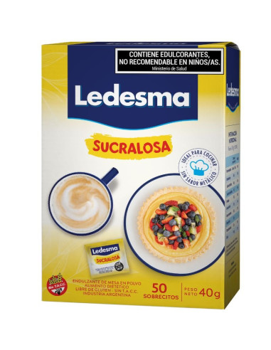 Edulcorante Sucralosa Sobres Ledesma 50 Un