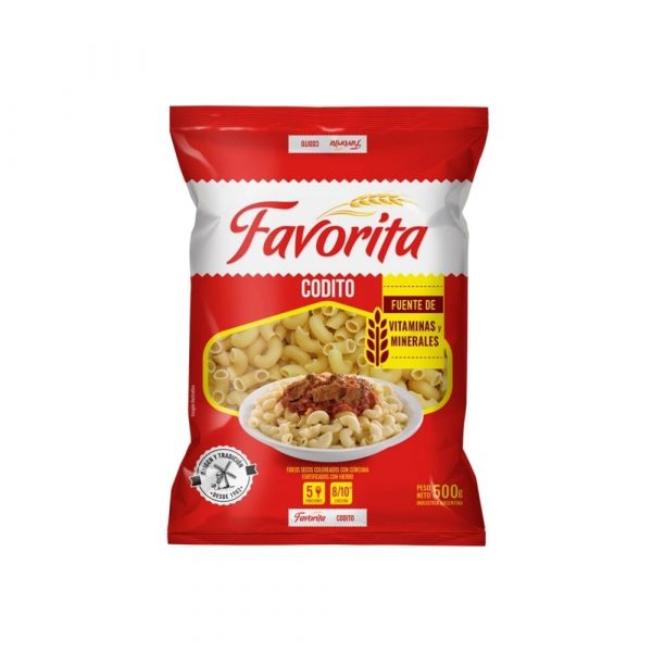 Fideos Coditos Favorita 500 Grs
