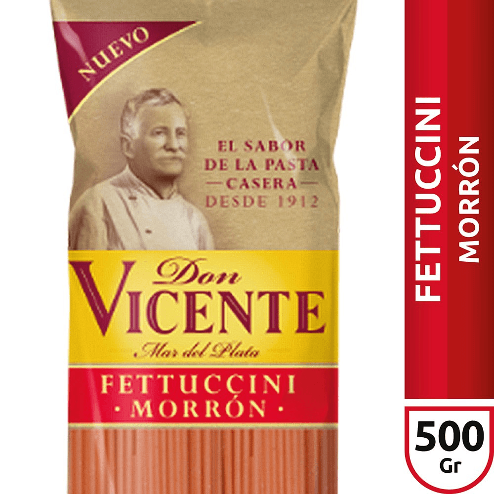Fideos Fettuccini Morrón Don Vicente 500 Grs