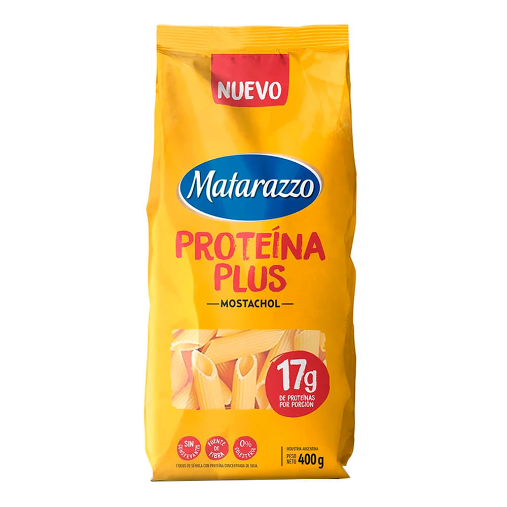 Fideos Proteina Plus Mostachol Matarazzo 400 Grs