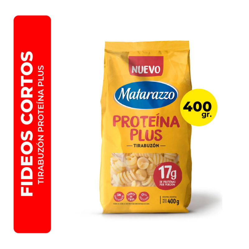 Fideos Proteina Plus Tirabuzon Matarazzo 400 Grs