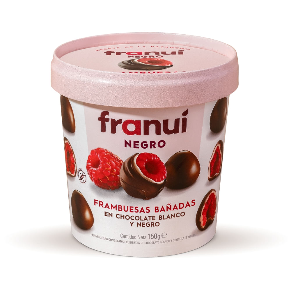 Frambuesas Bañadas en Choc.Bco. Free Franui 150 Grs