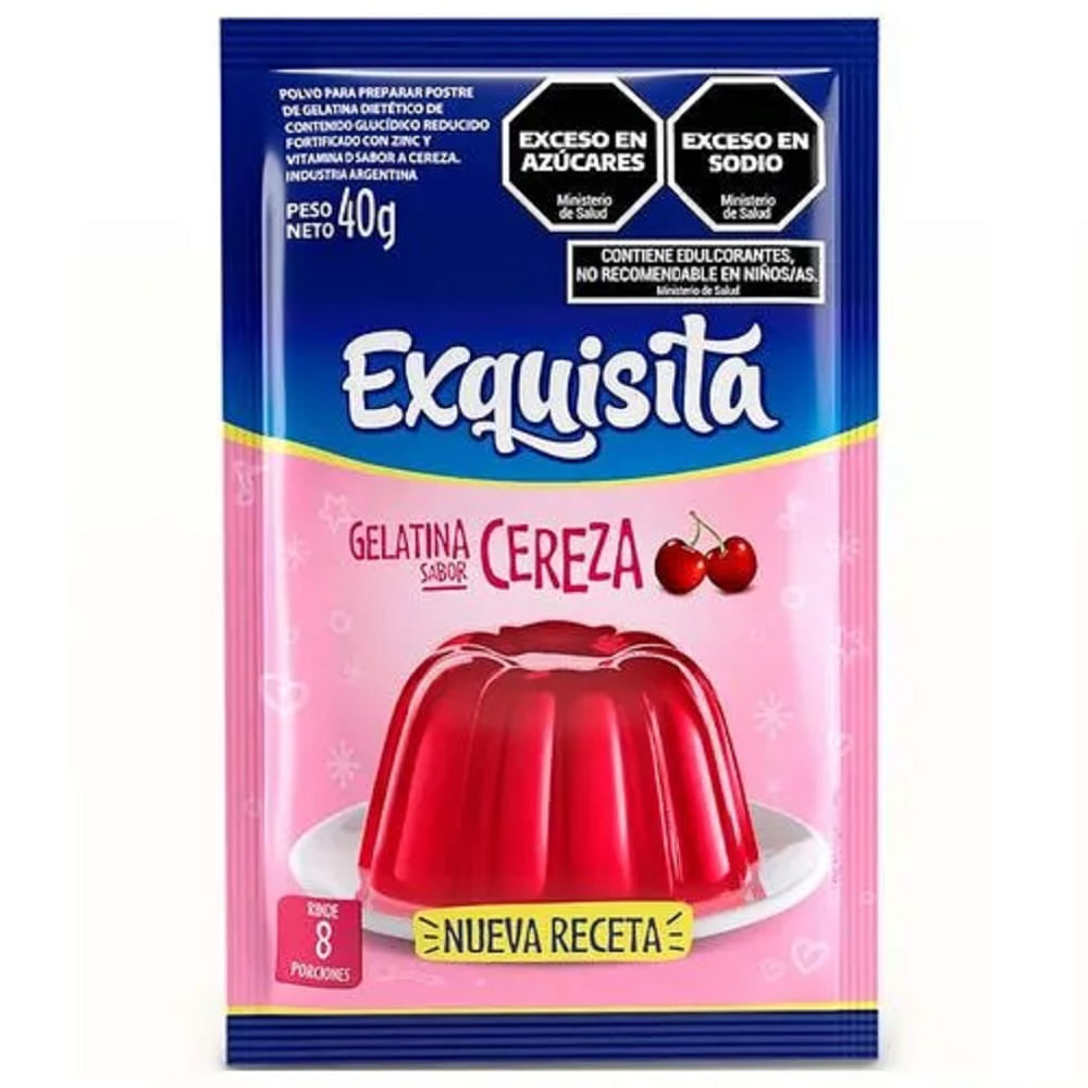 Gelatina Cereza en Sobres Exquisita 40 Grs