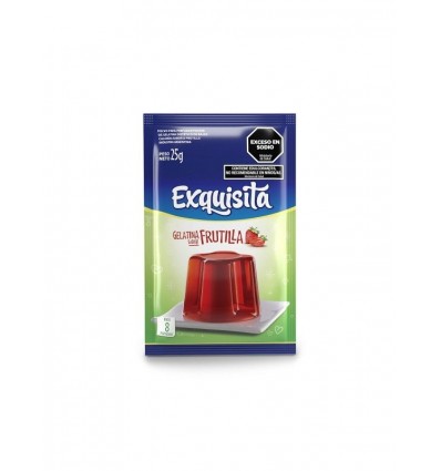 Gelatina Frutilla en Sobres Exquisita 20 Grs