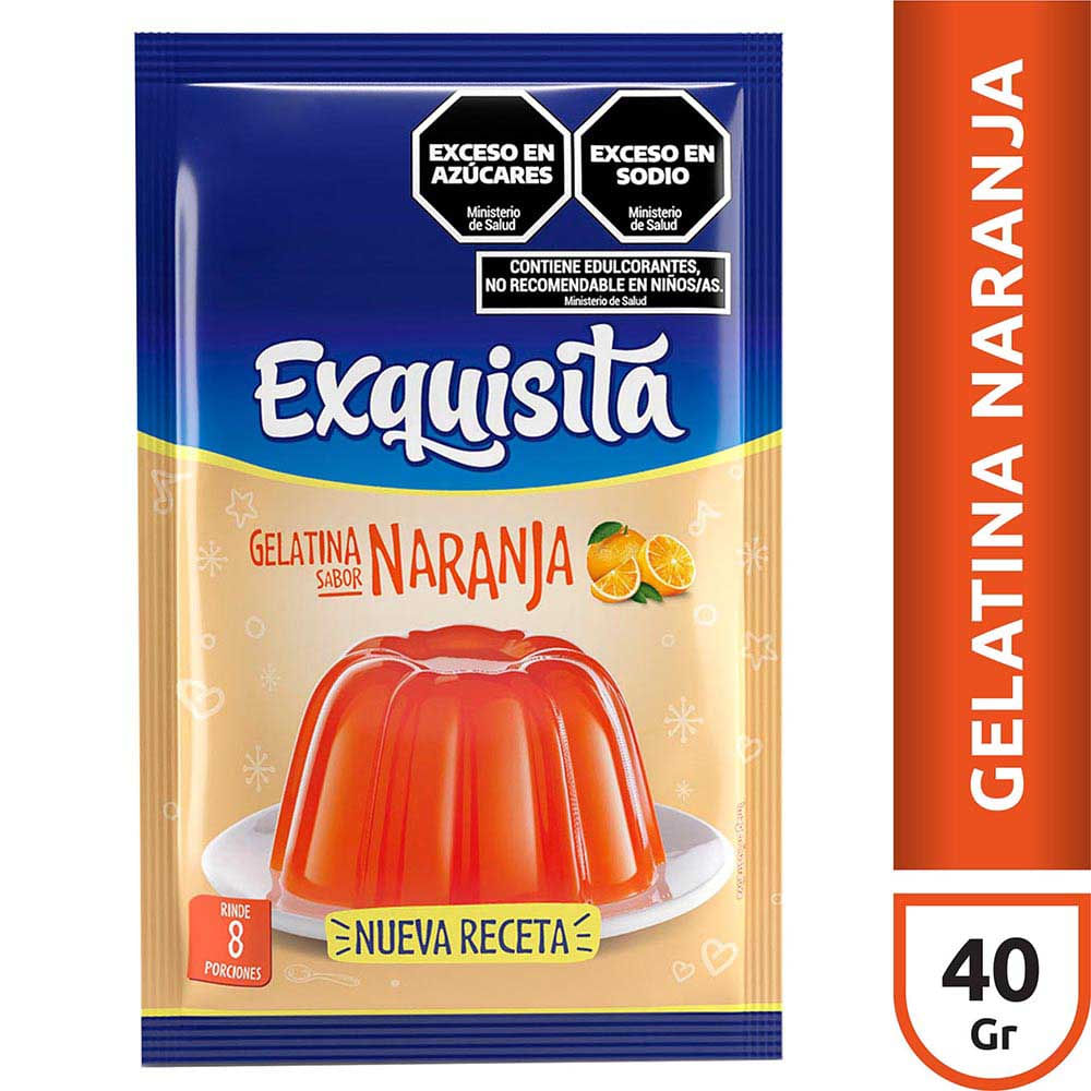 Gelatina Naranja Cajita Exquisita 40 Grs