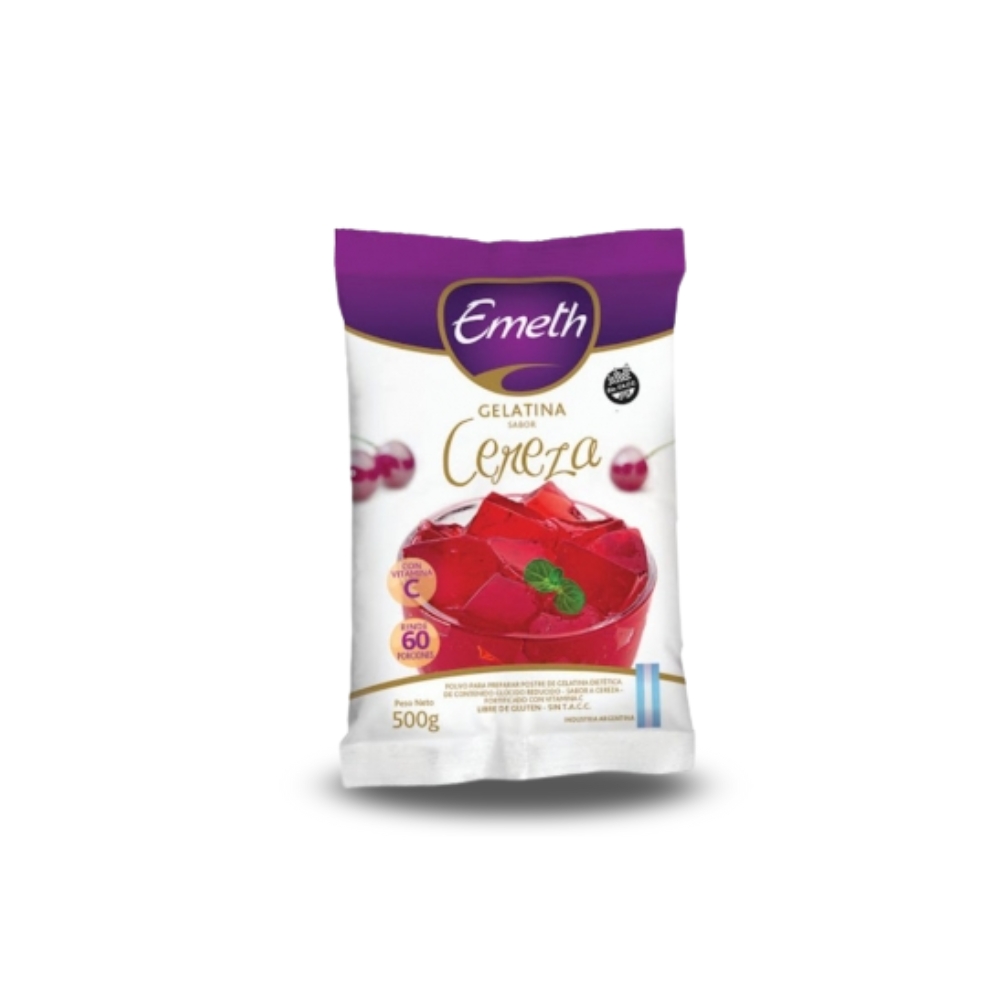 Gelatina P/Preparar Cereza Emeth 500 Grs