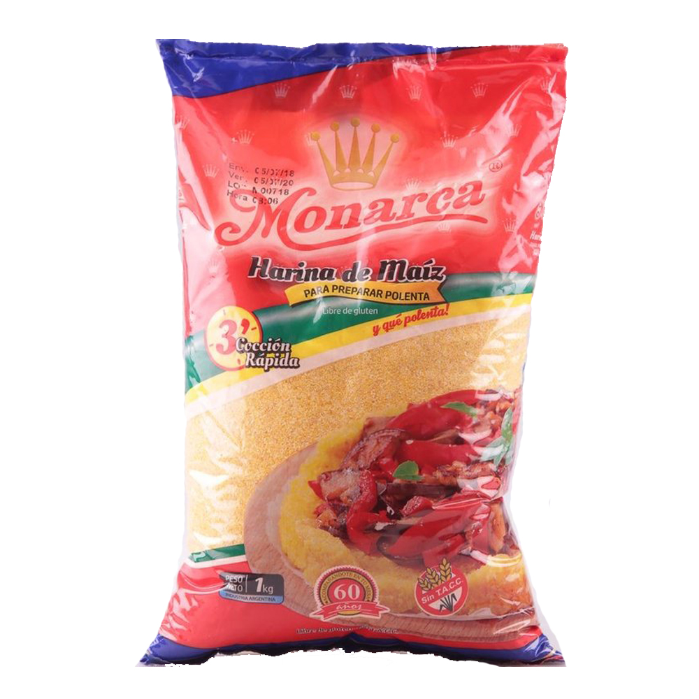 Harina de Maíz Coccion Rapida Monarca 1 Kgr