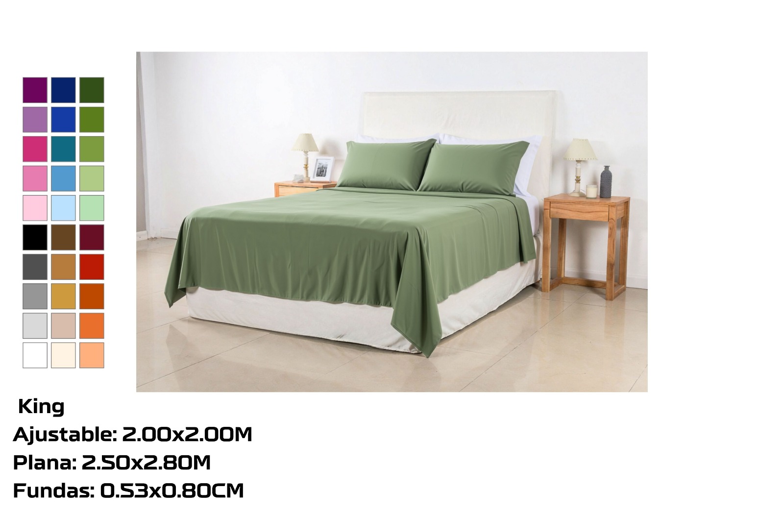 JUEGO DE SABANAS LISAS 400H KING