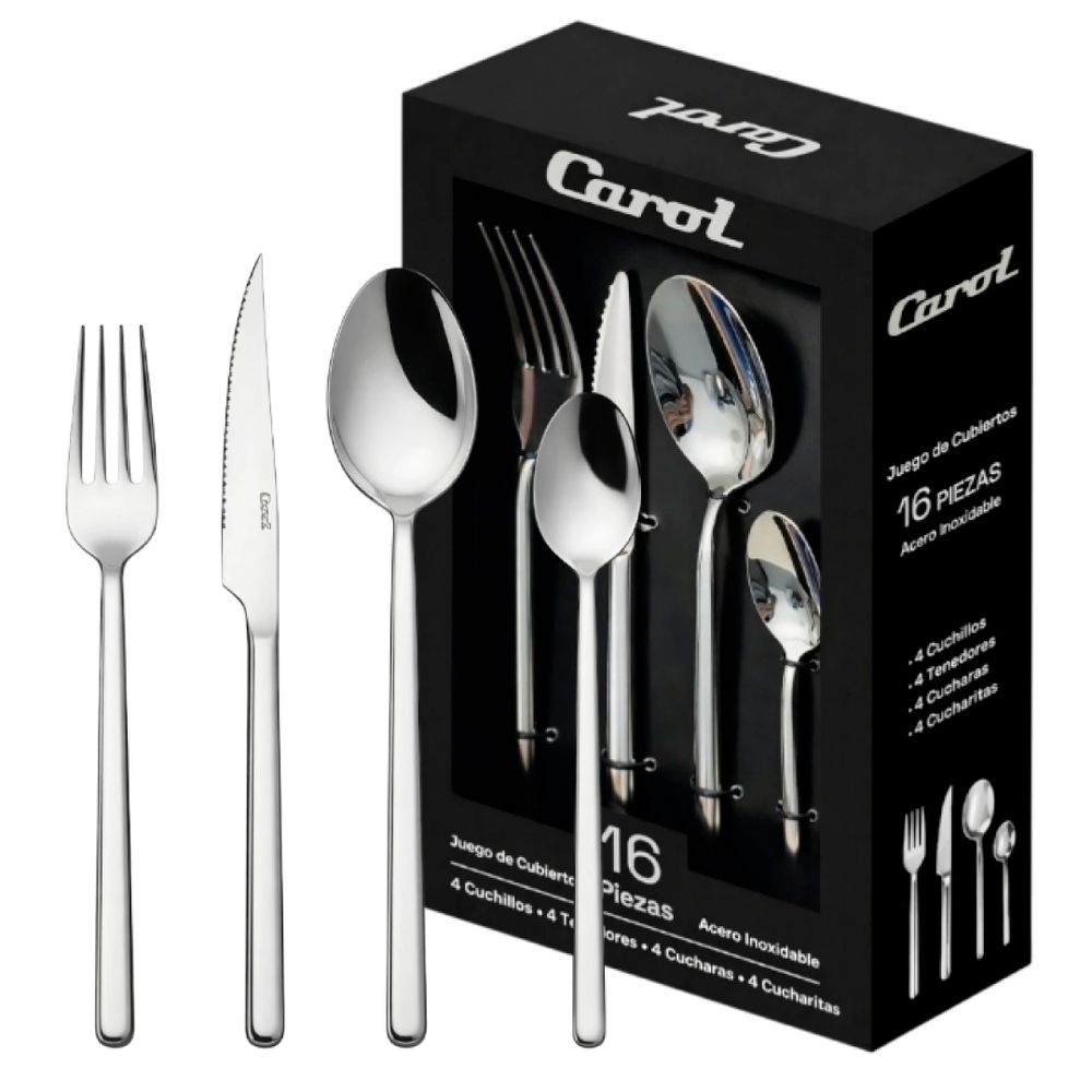 Juego de Cubiertos 16P Linea Fusion Bor Carol 16 Un