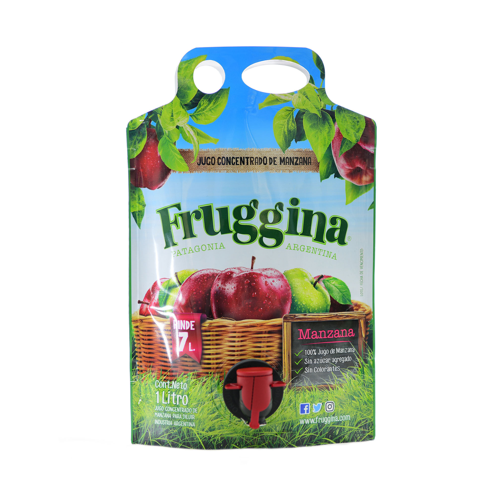 Jugo P/Diluir 100% Manzana Pouch Fruggina 1 Lts