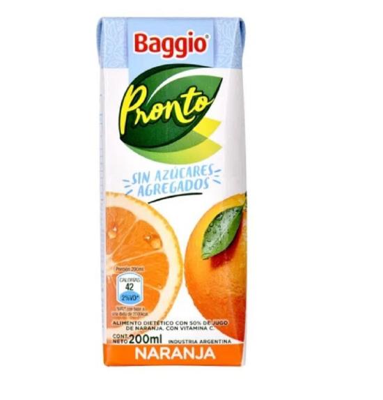 Jugo Pronto S/Azucar Naranja Baggio 1 Lts