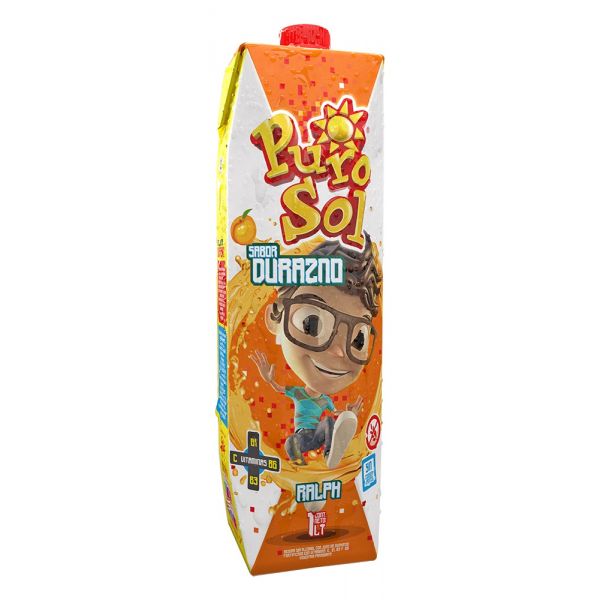 Jugo de Naranja Durazno Puro Sol 1 Lts